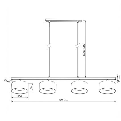 Brilagi - LED Lustr na lanku AURA LUX 4xGX53/30W/230V černá/zlatá