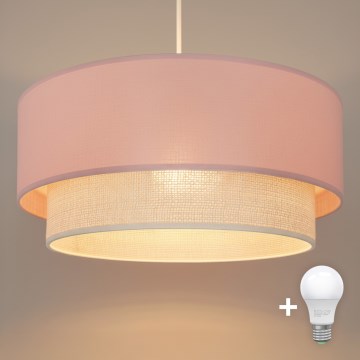 Brilagi - LED Lustr na lanku BOHO BOBO 1xE27/10W/230V pr. 40 cm růžová/krémová