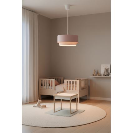 Brilagi - LED Lustr na lanku BOHO BOBO 1xE27/10W/230V pr. 40 cm růžová/krémová