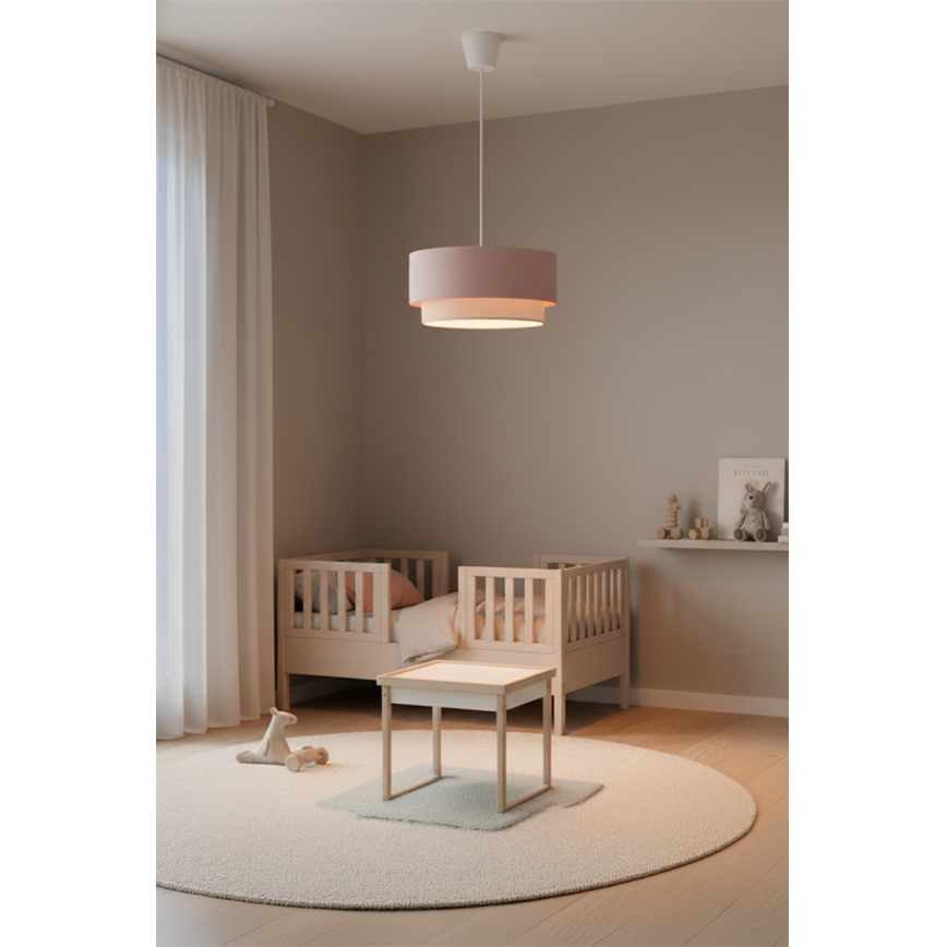 Brilagi - LED Lustr na lanku BOHO BOBO 1xE27/10W/230V pr. 40 cm růžová/krémová