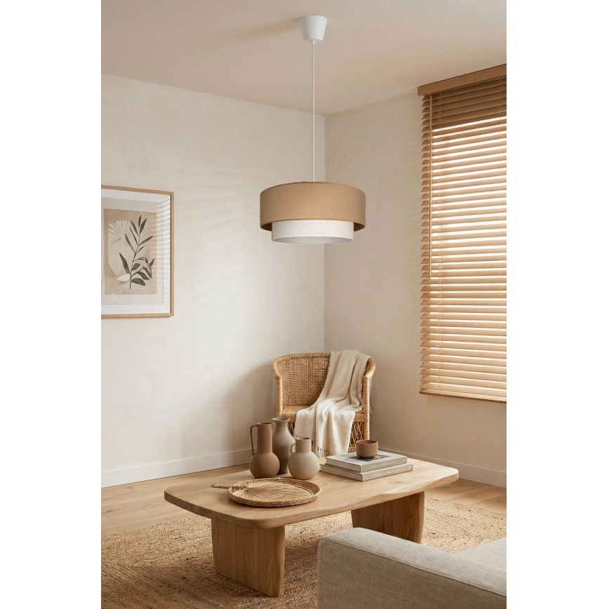 Brilagi - LED Lustr na lanku BOHO ECO 1xE27/10W/230V pr. 40 cm béžová/krémová