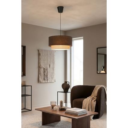 Brilagi - LED Lustr na lanku BOHO ECO 1xE27/10W/230V pr. 40 cm hnědá/krémová