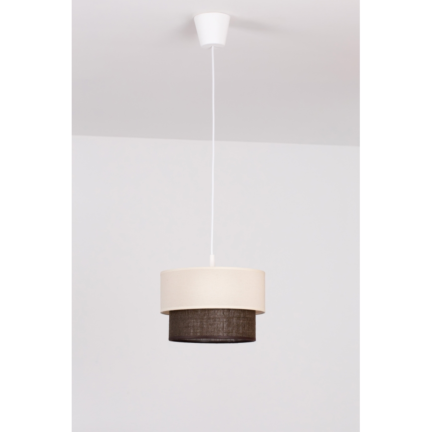 Brilagi - LED Lustr na lanku BOHO STYLE 1xE27/15W/230V pr. 25 cm krémová/hnědá