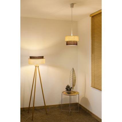 Brilagi - LED Lustr na lanku BOHO STYLE 1xE27/15W/230V pr. 25 cm krémová/hnědá
