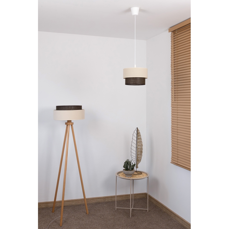 Brilagi - LED Lustr na lanku BOHO STYLE 1xE27/15W/230V pr. 25 cm krémová/hnědá