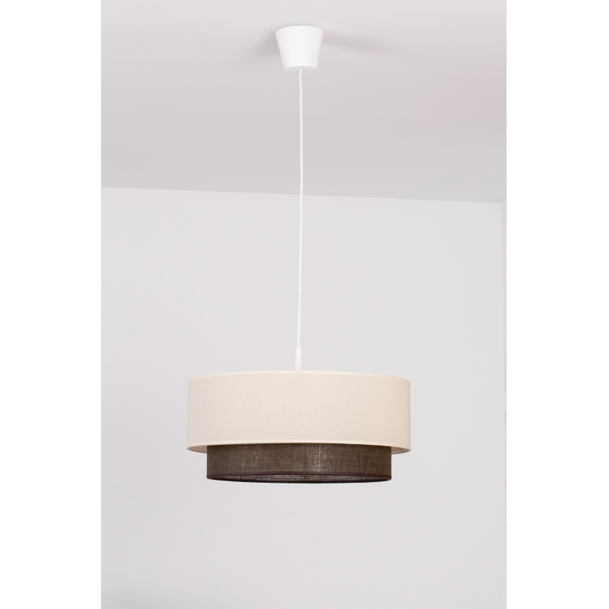 Brilagi - LED Lustr na lanku BOHO STYLE 1xE27/15W/230V pr. 40 cm krémová/hnědá