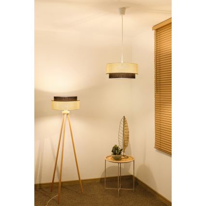 Brilagi - LED Lustr na lanku BOHO STYLE 1xE27/15W/230V pr. 40 cm krémová/hnědá