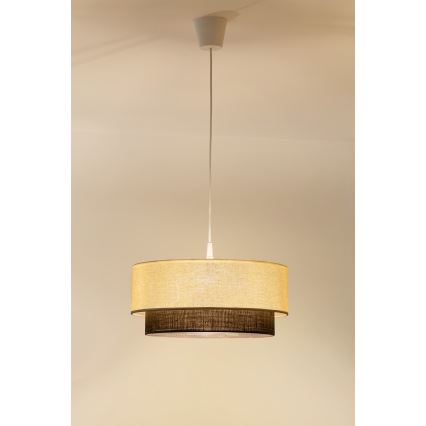 Brilagi - LED Lustr na lanku BOHO STYLE 1xE27/15W/230V pr. 40 cm krémová/hnědá