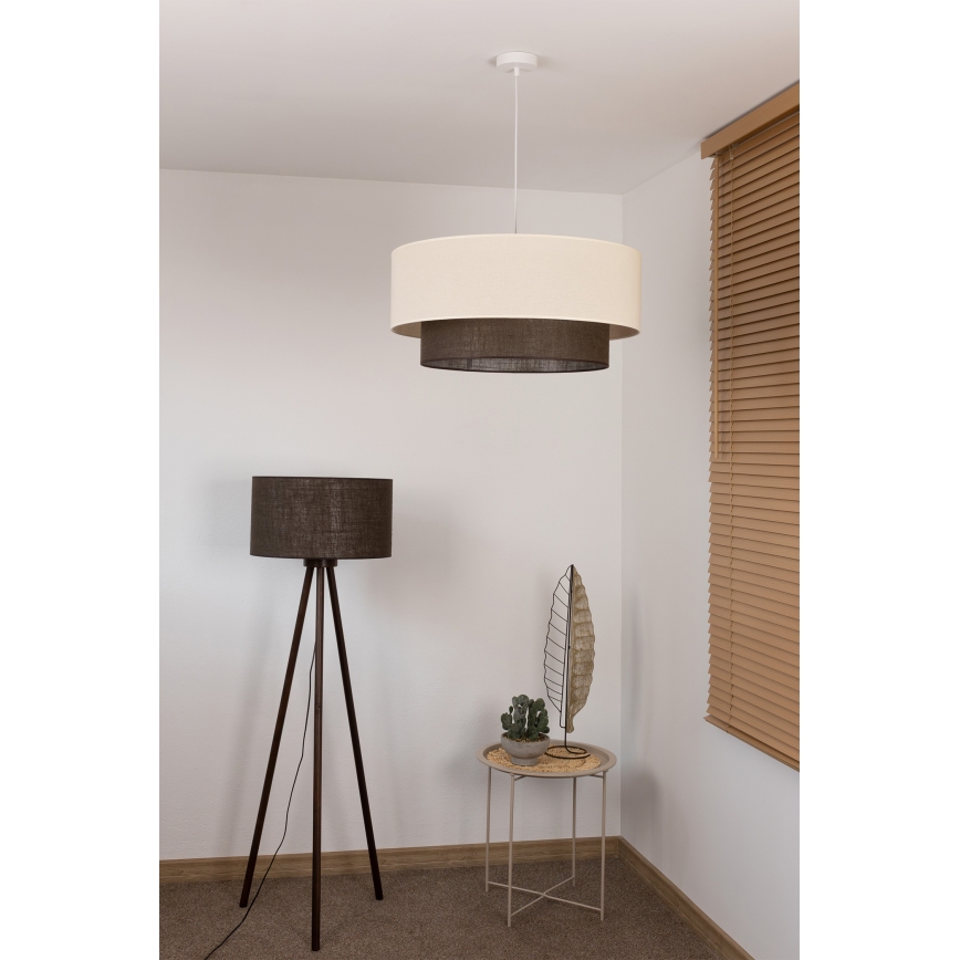 Brilagi - LED Lustr na lanku BOHO STYLE 3xE27/15W/230V pr. 60 cm krémová/hnědá