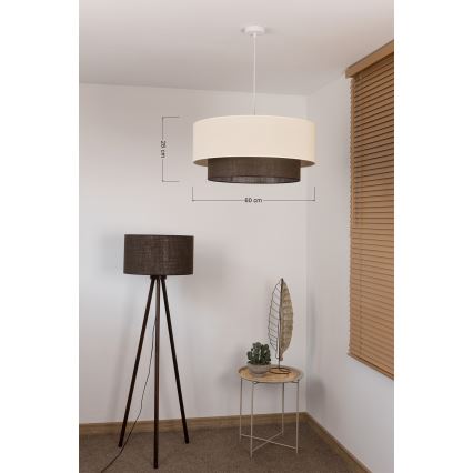 Brilagi - LED Lustr na lanku BOHO STYLE 3xE27/15W/230V pr. 60 cm krémová/hnědá