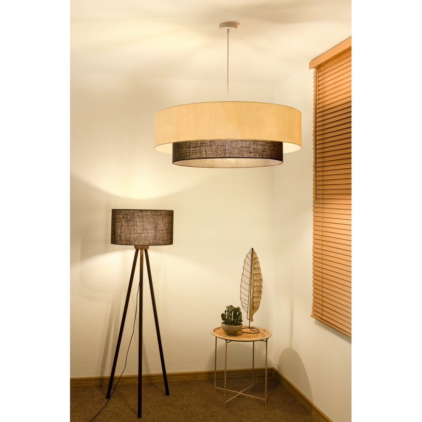 Brilagi - LED Lustr na lanku BOHO STYLE 3xE27/15W/230V pr. 80 cm krémová/hnědá