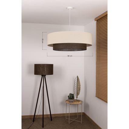 Brilagi - LED Lustr na lanku BOHO STYLE 3xE27/15W/230V pr. 80 cm krémová/hnědá