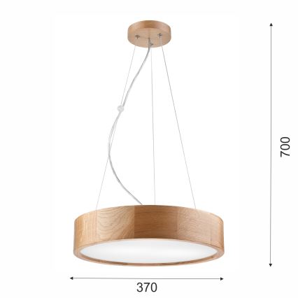 Brilagi - LED Lustr na lanku CARVALHO 2xE27/15W/230V dub pr. 37 cm