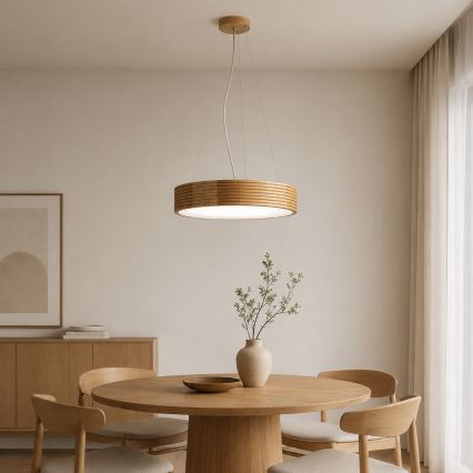 Brilagi - LED Lustr na lanku CARVALHO MODERN 3xE27/60W/230V dub pr. 47,5 cm
