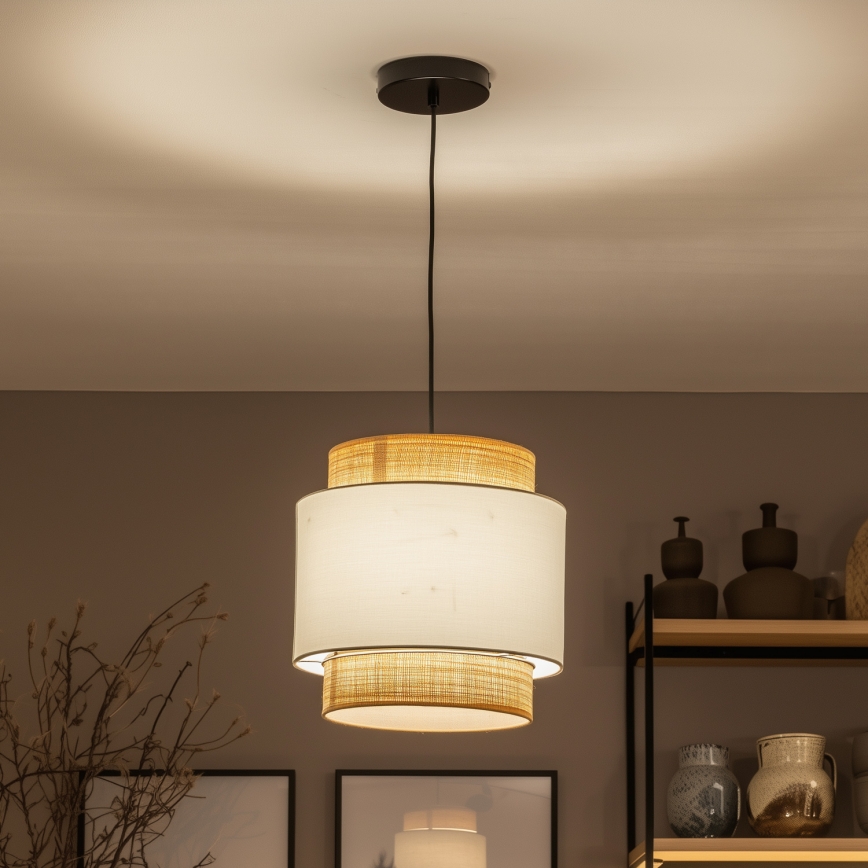 Brilagi - LED Lustr na lanku CERIA 1xE27/40W/230V pr. 30 cm černá/béžová/bílá
