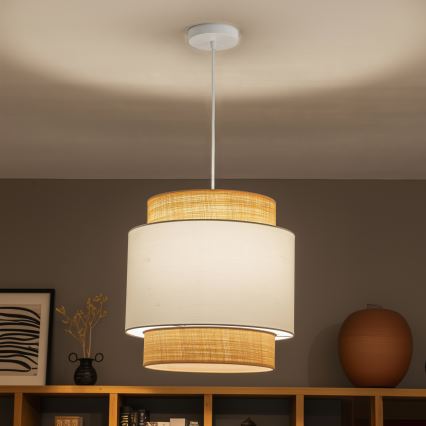 Brilagi - LED Lustr na lanku CERIA 1xE27/40W/230V pr. 40 cm béžová/bílá