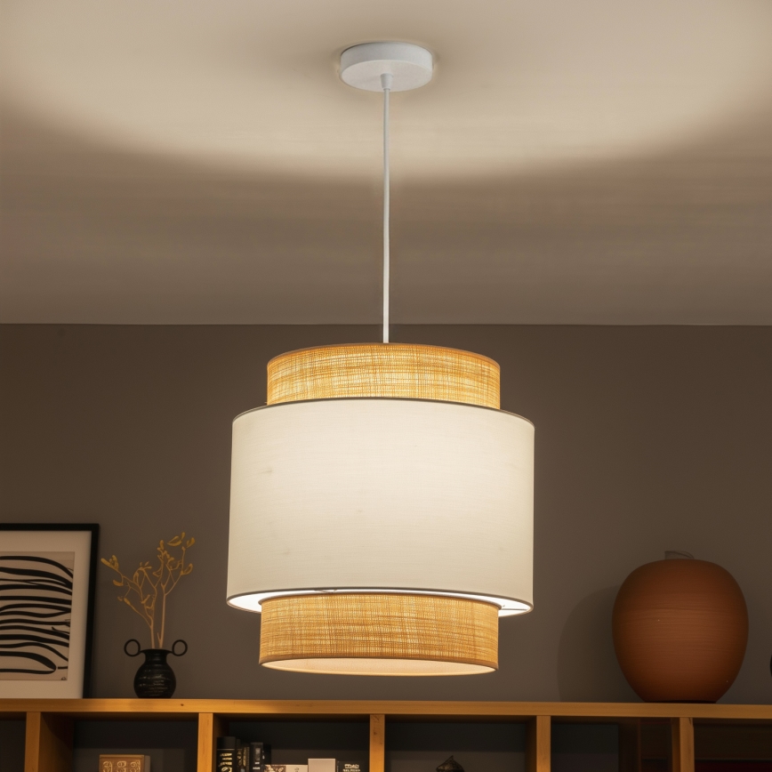 Brilagi - LED Lustr na lanku CERIA 1xE27/40W/230V pr. 40 cm béžová/bílá