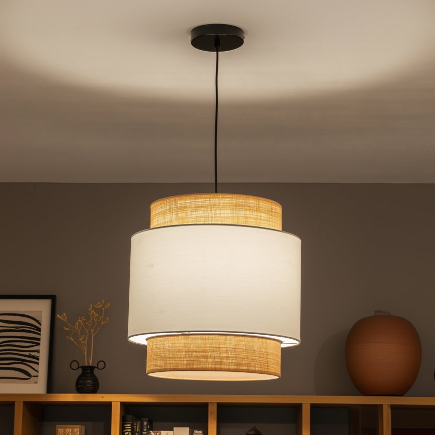 Brilagi - LED Lustr na lanku CERIA 1xE27/40W/230V pr. 40 cm černá/béžová/bílá
