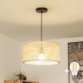 Brilagi - LED Lustr na lanku CERIA BOHO 1xE27/40W/230V pr. 25 cm bambus