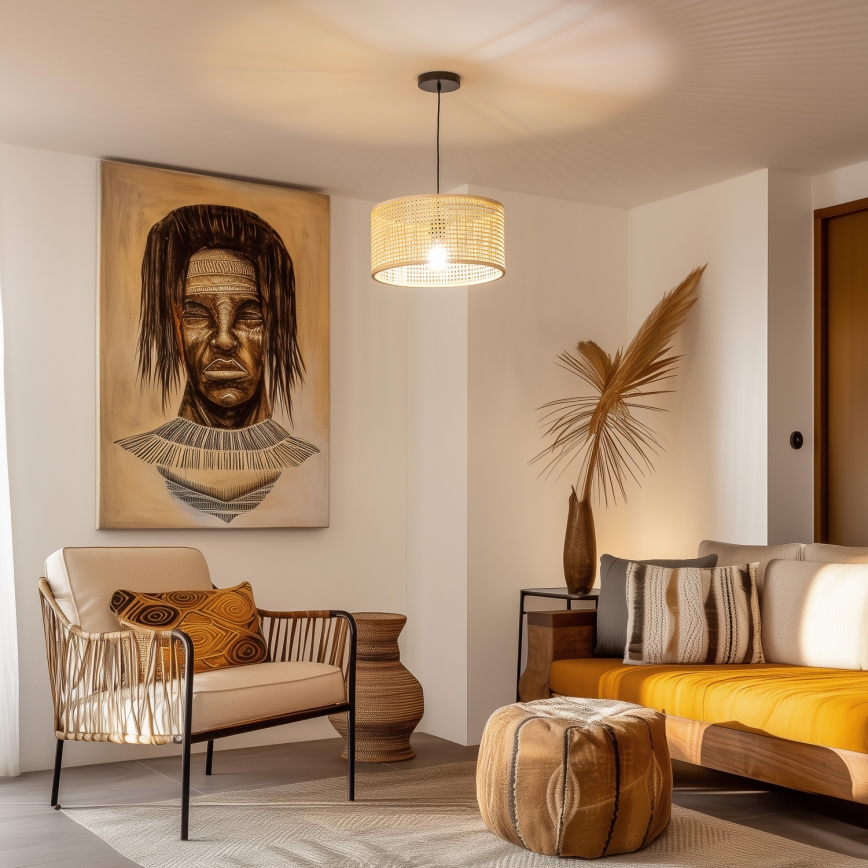 Brilagi - LED Lustr na lanku CERIA BOHO 1xE27/40W/230V pr. 25 cm bambus