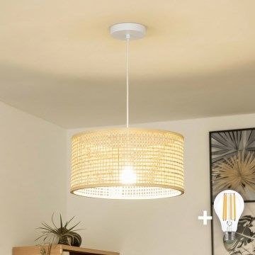 Brilagi - LED Lustr na lanku CERIA BOHO 1xE27/40W/230V pr. 25 cm bambus