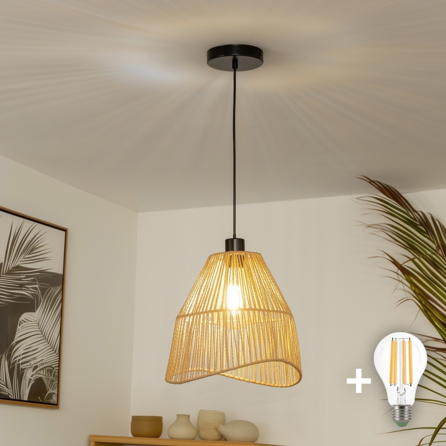 Brilagi - LED Lustr na lanku CERIA BOHO 1xE27/40W/230V pr. 30 cm hnědá