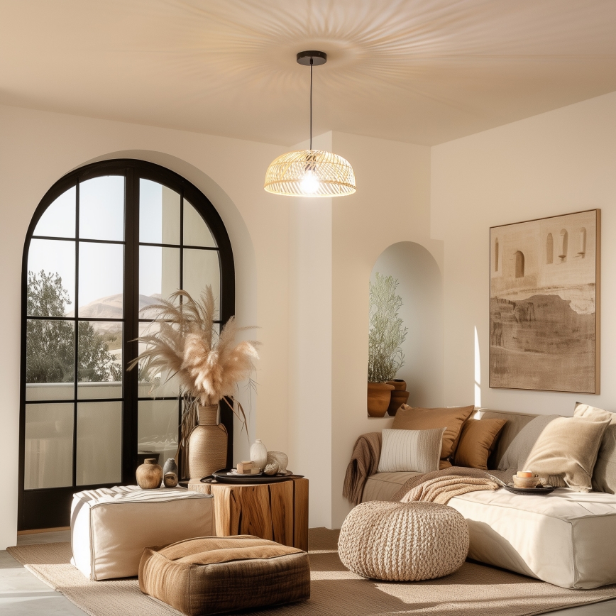 Brilagi - LED Lustr na lanku CERIA BOHO 1xE27/40W/230V pr. 40 cm ratan