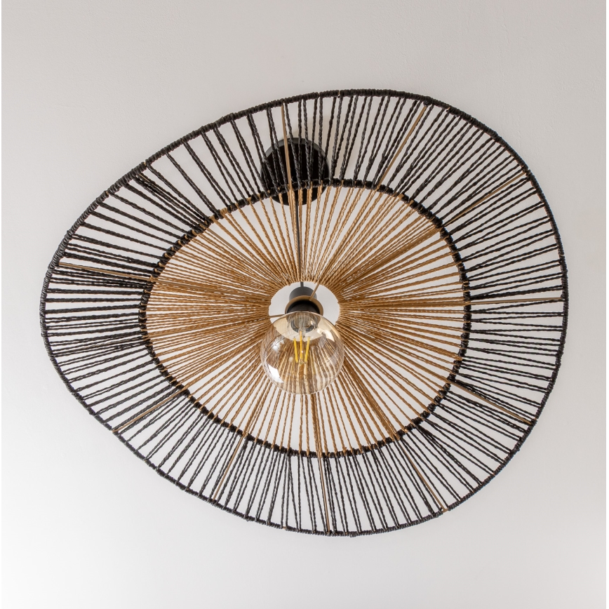 Brilagi - LED Lustr na lanku CERIA BOHO 1xE27/40W/230V pr. 50 cm černá/hnědá