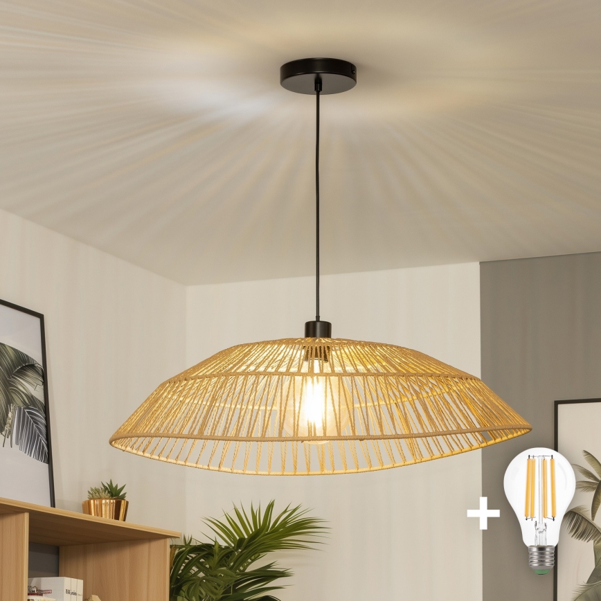 Brilagi - LED Lustr na lanku CERIA BOHO 1xE27/40W/230V pr. 70 cm hnědá