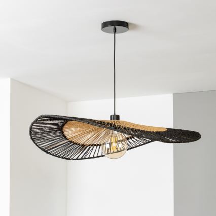 Brilagi - LED Lustr na lanku CERIA BOHO 1xE27/40W/230V pr. 80 cm černá/hnědá