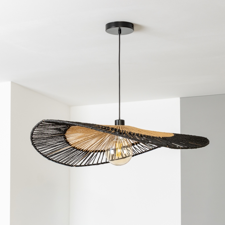 Brilagi - LED Lustr na lanku CERIA BOHO 1xE27/40W/230V pr. 80 cm černá/hnědá