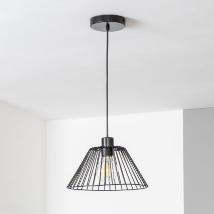 Brilagi - LED Lustr na lanku CERIA WIRE 1xE27/40W/230V pr. 30 cm černá