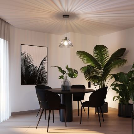 Brilagi - LED Lustr na lanku CERIA WIRE 1xE27/40W/230V pr. 30 cm černá