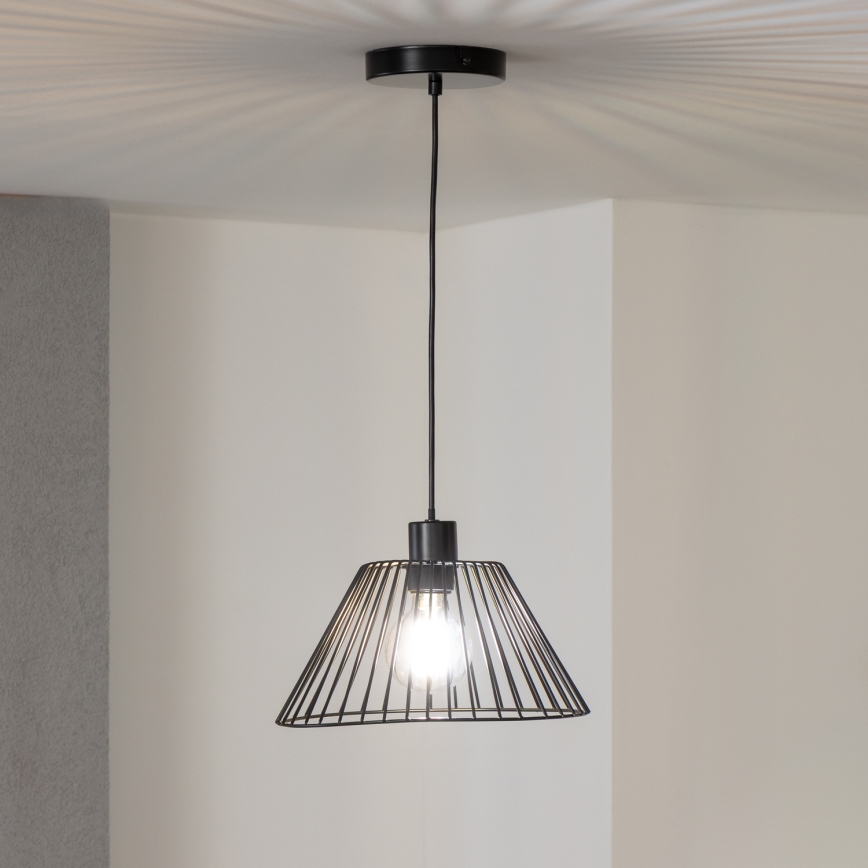 Brilagi - LED Lustr na lanku CERIA WIRE 1xE27/40W/230V pr. 30 cm černá