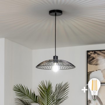 Brilagi - LED Lustr na lanku CERIA WIRE 1xE27/40W/230V pr. 38 cm černá