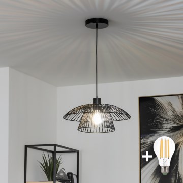 Brilagi - LED Lustr na lanku CERIA WIRE 1xE27/40W/230V pr. 38 cm černá