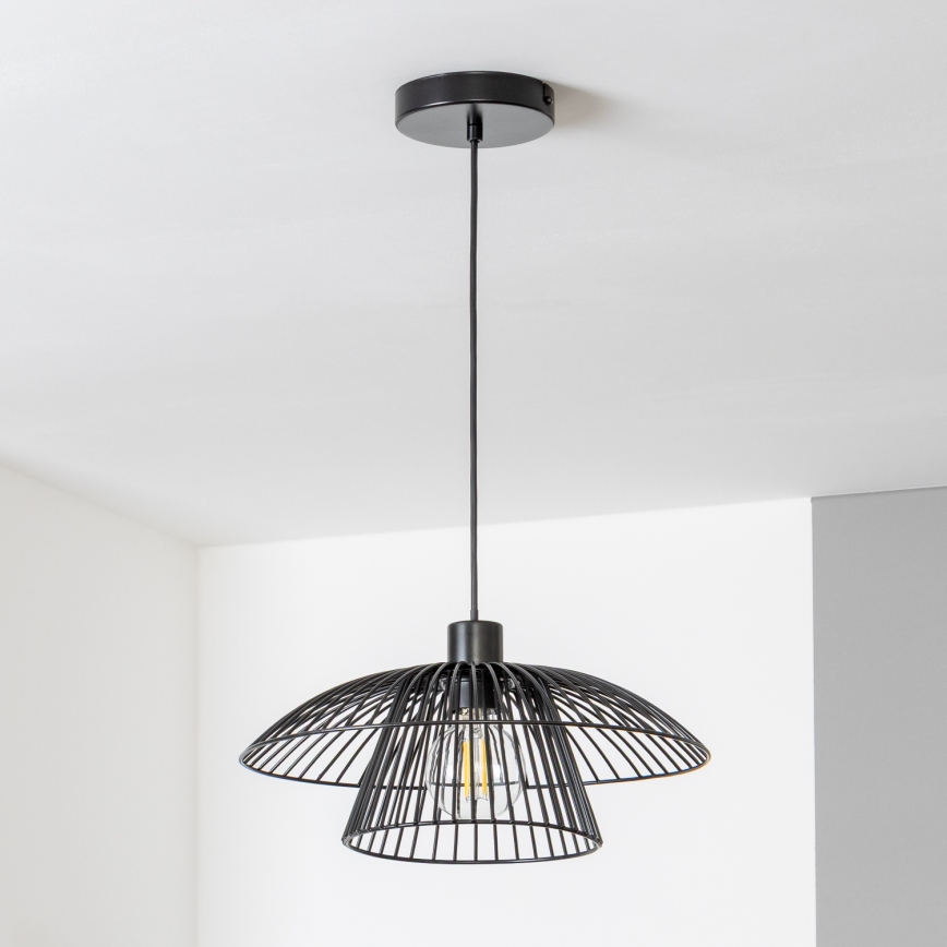 Brilagi - LED Lustr na lanku CERIA WIRE 1xE27/40W/230V pr. 38 cm černá
