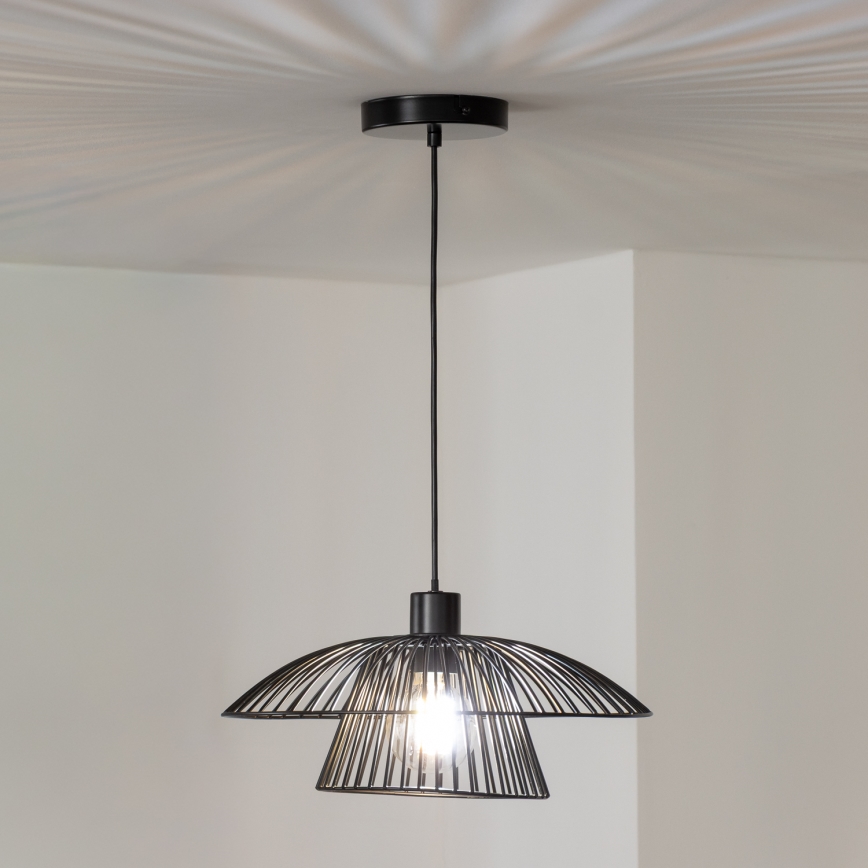 Brilagi - LED Lustr na lanku CERIA WIRE 1xE27/40W/230V pr. 38 cm černá