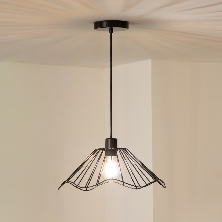 Brilagi - LED Lustr na lanku CERIA WIRE 1xE27/40W/230V pr. 40 cm černá