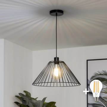 Brilagi - LED Lustr na lanku CERIA WIRE 1xE27/40W/230V pr. 45 cm černá