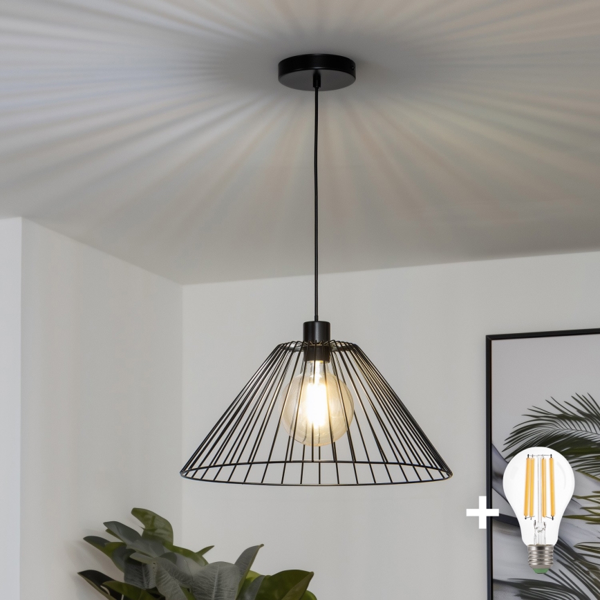 Brilagi - LED Lustr na lanku CERIA WIRE 1xE27/40W/230V pr. 45 cm černá