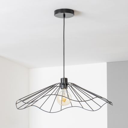 Brilagi - LED Lustr na lanku CERIA WIRE 1xE27/40W/230V pr. 60 cm černá