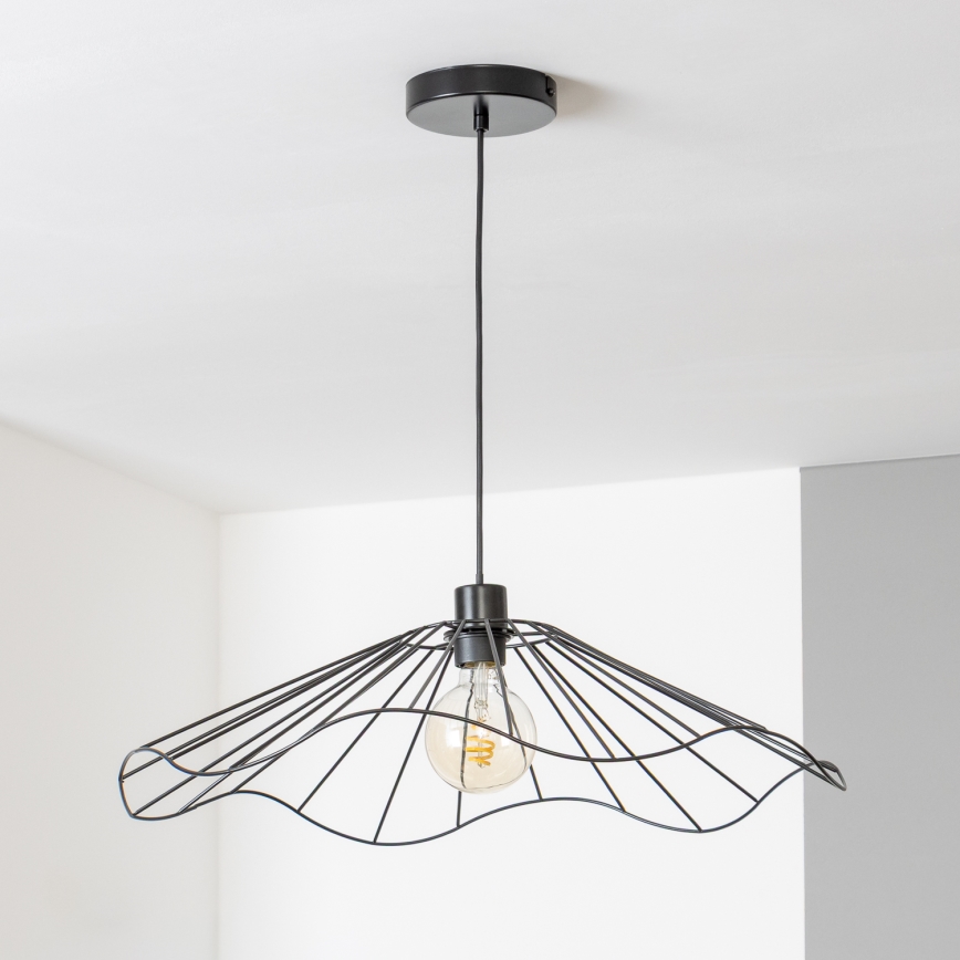 Brilagi - LED Lustr na lanku CERIA WIRE 1xE27/40W/230V pr. 60 cm černá