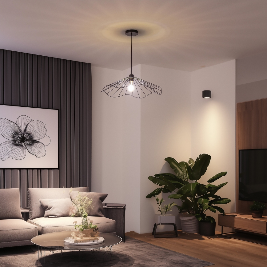 Brilagi - LED Lustr na lanku CERIA WIRE 1xE27/40W/230V pr. 60 cm černá