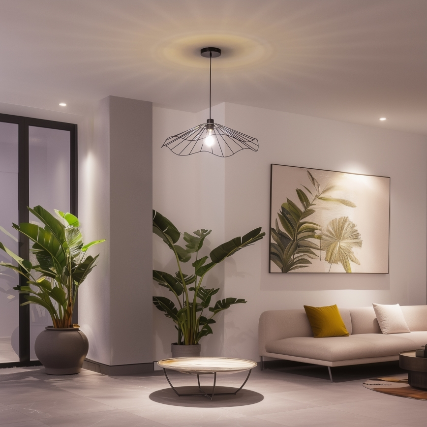 Brilagi - LED Lustr na lanku CERIA WIRE 1xE27/40W/230V pr. 60 cm černá