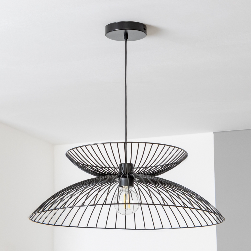Brilagi - LED Lustr na lanku CERIA WIRE 1xE27/40W/230V pr. 60 cm černá