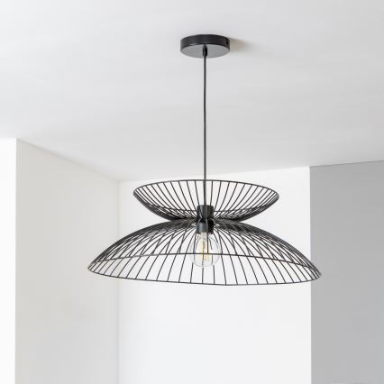 Brilagi - LED Lustr na lanku CERIA WIRE 1xE27/40W/230V pr. 60 cm černá