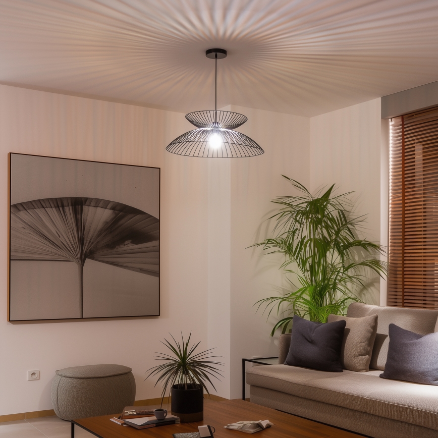 Brilagi - LED Lustr na lanku CERIA WIRE 1xE27/40W/230V pr. 60 cm černá