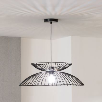 Brilagi - LED Lustr na lanku CERIA WIRE 1xE27/40W/230V pr. 60 cm černá