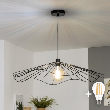 Brilagi - LED Lustr na lanku CERIA WIRE 1xE27/40W/230V pr. 80 cm černá